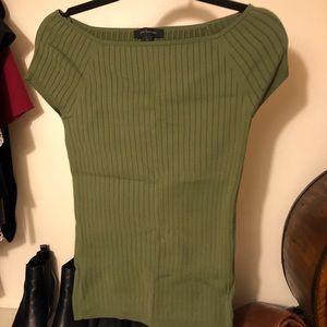 Off the shoulder olive green top